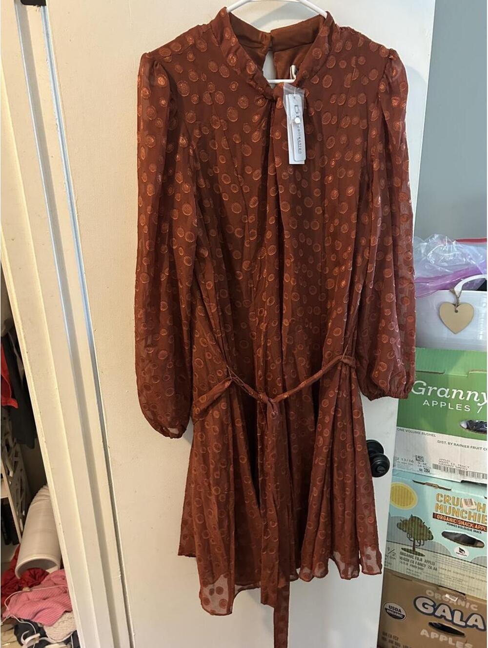 NWT DR Collection by Donna Rocco orange dress size 16